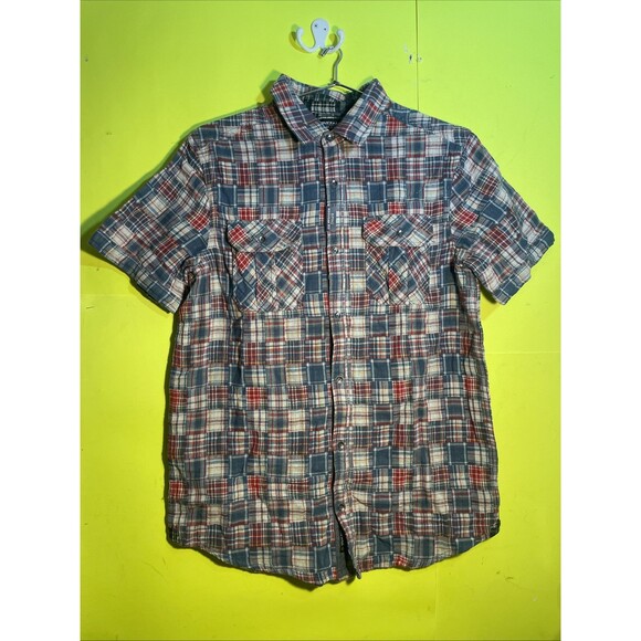 Buffalo David Bitton Men Size S Blue Check Short Sleeve Casual Shirts Lot 2 - Picture 1 of 7